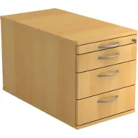 Hjh OFFICE PRO SIGNA TC30 BM - Rolcontainer Beuken Hout met 3 lades Metalen handgreep