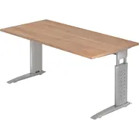 Hjh OFFICE PRO UNDA 16 S - 160 x 80 Walnoot/Zilver Tafelhoogte I In hoogte verstelbaar