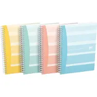 Oxford Iconics spiraalschrift, ft A5, 120 bladzijden, geruit 5 mm, geassorteerde kleuren