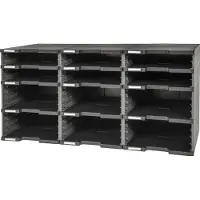 Exacompta ECOBlack Ladekastje Kunststof Donkergrijs 12 Lades 86,4 x 35,4 x 42,2 cm