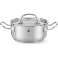 Hendi Braadpan met deksel, roestvrij staal, 160x75 mm, 1,5 liter, Kitchen Line