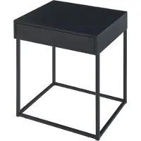 En.casa Bijzettafel Rautjärvi met lade 50x43x41 cm zwart mat