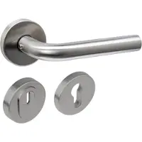 Intersteel Set achterdeurbeslag rond deurkruk Luzern en SKG3 veiligheidsrozetten rvs