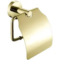 Guido Gusto Wc-rolhouder mat goud Rond met klep