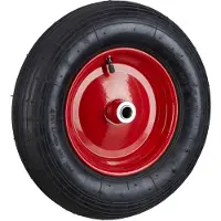 Relaxdays kruiwagenwiel - 4.80/4.00-8 - luchtband - stalen velg - kogellager - tot 120 kg - zwart-rood