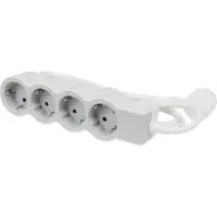 Legrand 694552, 1,5 meter, voor binnengebruik, hoekig, grijs, wit, 4 AC-uitgangen, 450 gram