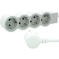 Legrand 694561, 3 meter, voor binnengebruik, hoekig, grijs, wit, 4 AC-uitgangen, 618 gram