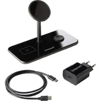 Intenso 7410810 MB13 3in1 Induktive Ladestation schwarz, 15 Watt