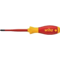 Wiha Phillips-Schraubendreher PH2 SoftFinish-slimFix VDE1000V 35394 VDE Kruiskop schroevendraaier PH 2 Koplengte: 100 mm DIN ISO 8764, DIN EN 60900