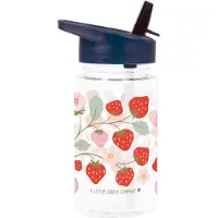 A Little Lovely Company Drinkfles m. Rietje - 450 ml - Aardbei - - OneSize - Drinkflessen