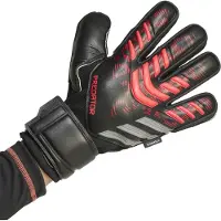 Adidas Predator Match Fingersave Keepershandschoenen Zwart Rood Grijs