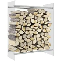 vidaXL Haardhoutrek 80x35x100 cm gehard glas transparant