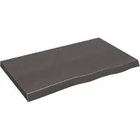 vidaXL - Wastafelblad - 100x60x(2-6) - cm - behandeld - massief - hout - donkerbruin