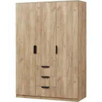En.casa Kledingkast Eiselfing 176x120x52 cm met 4 vakken en 3 lades eikenkleurig []