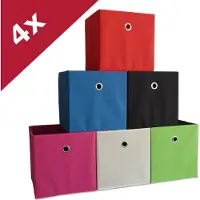 VCM Set van 4 vouwdozen vouwdoos stoffen doos vouwdoos plank doos opbergdozen