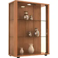 Hioshop Sintalo vitrinekast 2 glazen deuren nootboom decor.