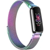 Strap-it Milanees Smartwatch bandje - Geschikt voor Fitbit Inspire 3 Milanese band - regenboog - Horlogeband / Polsband / Armband