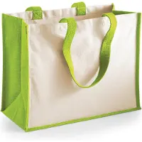 Westford Mill Printers Jute Classic Shopper WM422 - Apple Green - 42 x 33 x 19 cm