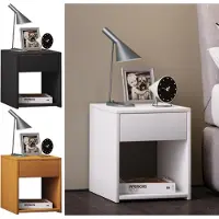 Hioshop Sledo Mini nachtkastje 1 lade, 1 plankWalnoot.