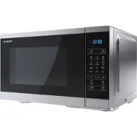 Sharp YC-MG252AE-S Magnetron met grillfunctie, magnetron: 900W, grill: 1000W, 11 vermogensniveaus, zilverkleurig