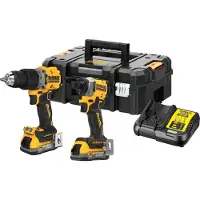 DeWalt DCK2050E2T-QW 18V Li-ion XR GR3 Accu Klopboor-/schroefmachine (DCD805E2T-GB) & Accu Slagschroevendraaier (DCF850E2T-GB) Combiset (2x POWERSTACK 1.7Ah) In TSTAK
