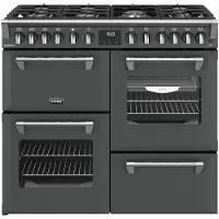 Stoves Richmond 100 DF Ant fornuis 5-pits gas fornuizen - kleur antraciet dubbele oven zuinig energieklasse A - 100 cm breed gasfornuis