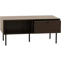 MCW Salontafel -N78, woonkamertafel sofatafel, Scandinavische stijl metaal hout melamine MVG 45x100x50cm ~ donkerbruin
