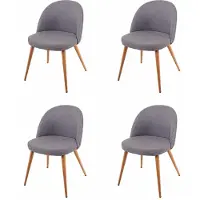 MCW Set van 4 eetkamerstoelen -D53, keukenstoel, retro jaren 50 ontwerp, stof/textiel ~ donkergrijs