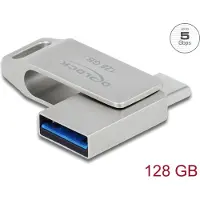 DeLOCK USB 5 Gbps USB-C + Type-A Memory Stick 128 GB - Metal Housing