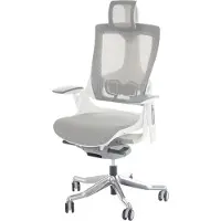 MCW Bureaustoel MERRYFAIR Wau 2, bureaustoel draaistoel, bekleed/mesh, ergonomisch ~ wit-grijs