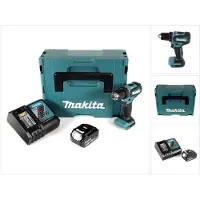 Makita Boormachine + slagboor, DDF 485 RG1J accuboormachine 18V 50Nm in Makpac + 1x 6,0 Ah accu + lader (Oplaadbare batterij)