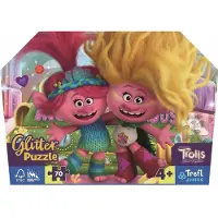 Trefl Funkelend glitterspeelgoedpuzzel uit de Trolls 3 collectie, 70 stukjes