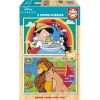 Educa Disney: De Koning der Leeuwen, Pinokkio, puzzel, 2x50 stukjes.