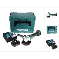 Makita DGA 504 RG1J Snoerloze haakse slijper 18 V 125 mm borstelloos + 1x oplaadbare accu 6.0 Ah + lader + Makpac