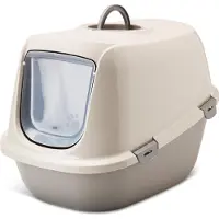 Savic kattenbak happy planet leo mocca/warmgrijs - 54,5x39x39 cm
