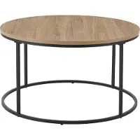 En.casa Salontafel Kuhmoinen rond 45x80 cm zwart mat en houtkleurig