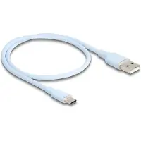 DeLOCK USB 2.0 Cable USB Type-A male to USB Type-C male 0.5 m blue Silicone