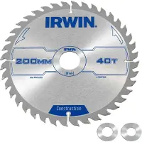 Irwin Zaagbladen, IRW1897202 200 x 30 mm, 40 tanden Cirkelzaagblad met ATB-tanden Slijpmaten