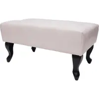 MCW Chesterfield poef, voetenbankje, kunstleer 39x77x47cm ~ crème-wit