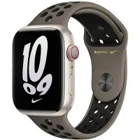 Apple Watch 38/40/41 mm Siliconen Horlogeband Nike Sport Olive Grey/Zwart