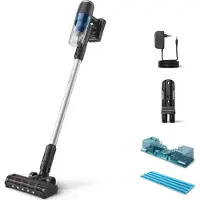 Philips Steelstofzuiger Met Dweilfunctie XC3131/01 - Draadloos - Zuigmond met LED verlichting - Zonder Zak - Handstofzuiger - Alle Vloertypen - Matzwart