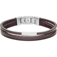Fossil Armband donkerbruin / zilver