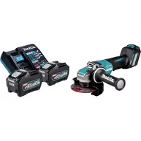Makita GA 044 GT201 Accu haakse slijper 40 V max. 125 mm X-LOCK Brushless + 2x accu 5.0 Ah + lader