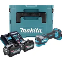 Makita TM 001 GT201 Snoerloos multifunctioneel gereedschap 40 V max. Starlock Max Brushless + 2x oplaadbare accu 5.0 Ah + lader + Makpac