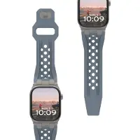 Uag Monarch Siliconenbandje voor de Apple Watch | 44/45/46/49 mm - Cloud Blue/Titanium