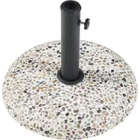 Casa.pro Parasolvoet Bitritto parasolhouder beton rond Ø45x6 cm steenlook