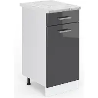 Vicco R-Line Keukenonderkast – 40 cm, WB Marmer Antraciet Hoogglans