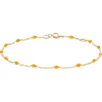Blush armband 14 karaats geelgoud met resin karamel