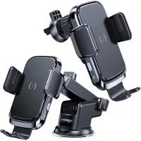 Forcell Autohouder 2 in 1 Charge Qi Zuignap en Air Vent Zwart