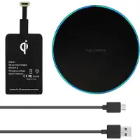 Avizar Qi oplader en USB Type C transformatie Connector Zwart Draadloos opladen Pack